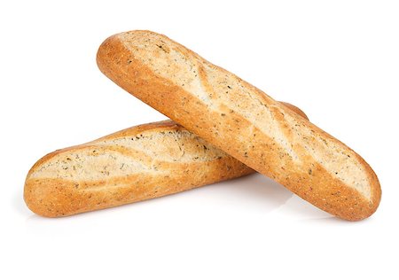 simsearch:400-06416084,k - French baguette. Isolated on white background Photographie de stock - Aubaine LD & Abonnement, Code: 400-07172584