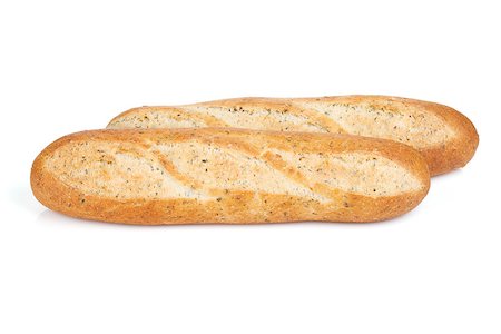 simsearch:400-06416084,k - French baguette. Isolated on white background Photographie de stock - Aubaine LD & Abonnement, Code: 400-07172583