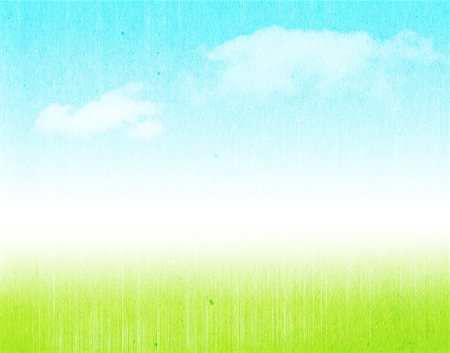 Blue sky, clouds and green field grunge background Foto de stock - Super Valor sin royalties y Suscripción, Código: 400-07172779