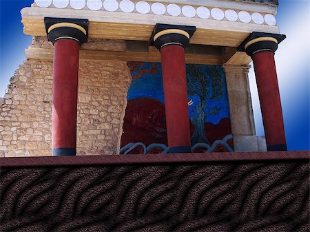 palace knossos exterior - A picture of an ancient Crete temple Stock Photo - Budget Royalty-Free & Subscription, Code: 400-07173419