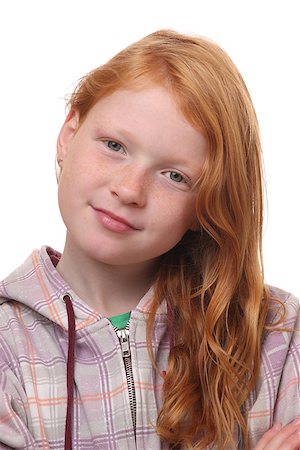 simsearch:400-06790945,k - Portrait of a red haired girl on white background Photographie de stock - Aubaine LD & Abonnement, Code: 400-07173712