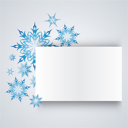 snow border - snowflake on a paper background. Vector. EPS 10 Stock Photo - Budget Royalty-Free & Subscription, Code: 400-07173809