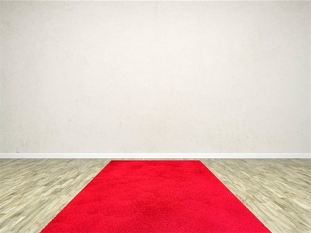 A room with a red carpet and an empty white wall Stock Photo - Budget Royalty-Free & Subscription, Code: 400-07173939