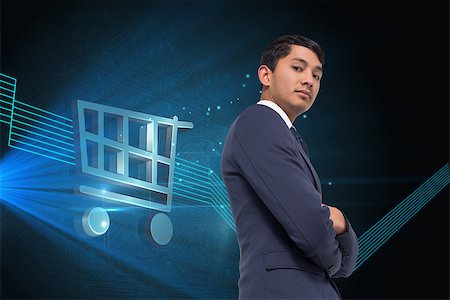 simsearch:400-07345820,k - Composite image of unsmiling asian businessman with arms crossed Stock Photo - Budget Royalty-Free & Subscription, Code: 400-07184246
