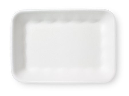 poliestireno - Styrofoam food tray isolated on white with clipping path Foto de stock - Super Valor sin royalties y Suscripción, Código: 400-07184828