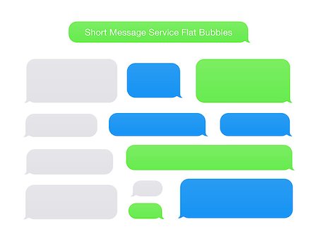 Illustration of SMS Flat Bubbles green, blue and gray used on phone and tablet Photographie de stock - Aubaine LD & Abonnement, Code: 400-07184922