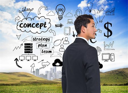 simsearch:400-07190169,k - Composite image of serious asian businessman Stock Photo - Budget Royalty-Free & Subscription, Code: 400-07185370