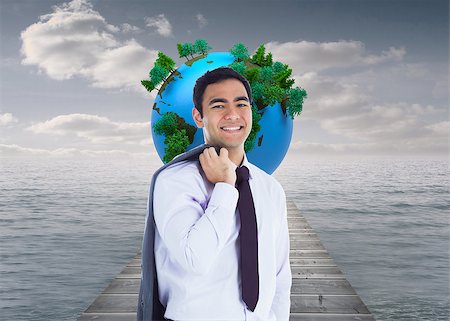 Composite image of smiling businessman standing Stock Photo - Budget Royalty-Free & Subscription, Code: 400-07187265