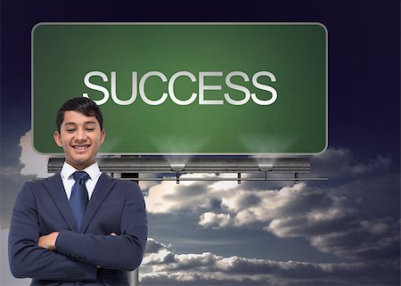 simsearch:400-07186359,k - Composite image of smiling asian businessman with arms crossed Photographie de stock - Aubaine LD & Abonnement, Code: 400-07187553