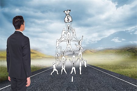 simsearch:400-07183573,k - Composite image of businessman turning his back to camera Stock Photo - Budget Royalty-Free & Subscription, Code: 400-07189623