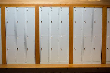 Close up of closed lockers in a row at the college Stock Photo - Budget Royalty-Free & Subscription, Code: 400-07180875