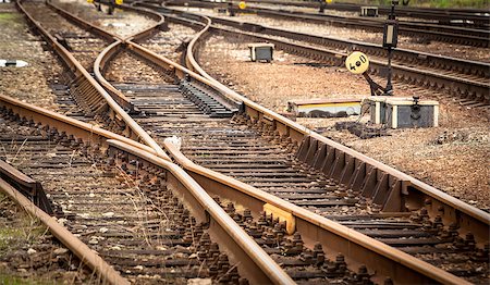 empalme - Close up view of railway tracks Foto de stock - Super Valor sin royalties y Suscripción, Código: 400-07181624