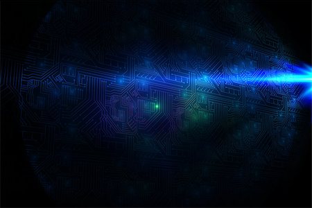 Glowing circuit board on black background Stock Photo - Budget Royalty-Free & Subscription, Code: 400-07182938