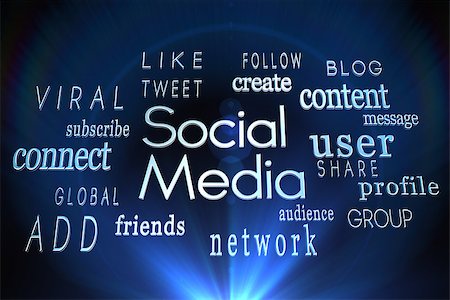 Social media words on black background Stock Photo - Budget Royalty-Free & Subscription, Code: 400-07182954