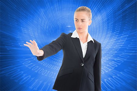 simsearch:400-07224720,k - Composite image of blonde businesswoman pointing somewhere Stock Photo - Budget Royalty-Free & Subscription, Code: 400-07190057
