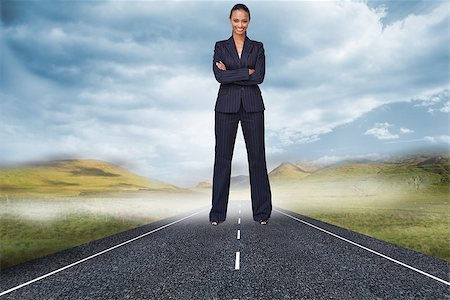 simsearch:400-07183573,k - Composite image of isolated confident businesswoman smiling at the camera agaisnt white Stock Photo - Budget Royalty-Free & Subscription, Code: 400-07190131