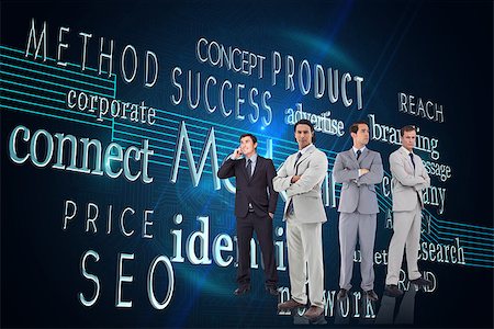 simsearch:400-07186359,k - Composite image of attractive businessmen standing arms crossed Stock Photo - Budget Royalty-Free & Subscription, Code: 400-07192051