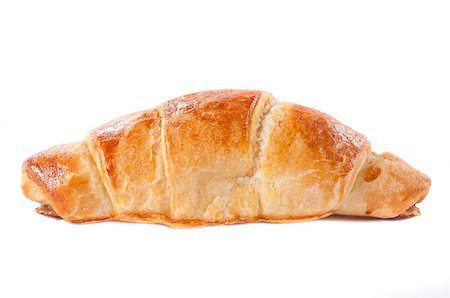 simsearch:400-05704821,k - Single French croissant isolated on white background Foto de stock - Super Valor sin royalties y Suscripción, Código: 400-07206901