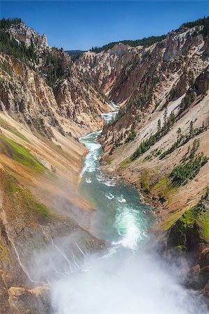 The Lower Falls on the Yellowstone River ( Yellowstone National Park, Wyoming) Stock Photo - Budget Royalty-Free & Subscription, Code: 400-07207286