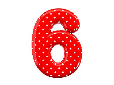 The bright red number  with a festive pattern and isolated on a white background Foto de stock - Royalty-Free Super Valor e Assinatura, Número: 400-07207423