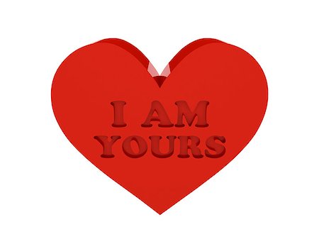 simsearch:400-06630419,k - Big red heart. Phrase I AM YOURS cutout inside. Concept 3D illustration. Stock Photo - Budget Royalty-Free & Subscription, Code: 400-07207873