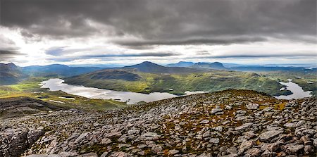 Panoramic view of Scottish highlands in Loch Assynt area, United Kingdom Stock Photo - Budget Royalty-Free & Subscription, Code: 400-07207921