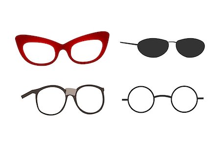 simsearch:400-04855630,k - Set of fashion eyeglasses frames isolated on white background Foto de stock - Royalty-Free Super Valor e Assinatura, Número: 400-07207969
