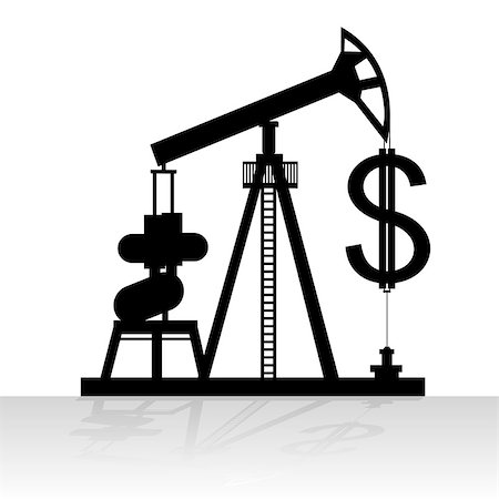 simsearch:400-07544230,k - Contour abstract image of the oil pump, and a dollar sign. The illustration on a white background. Foto de stock - Super Valor sin royalties y Suscripción, Código: 400-07208018