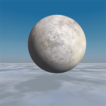 An ice horizon background with marble sphere texture floating. Stock Photo - Budget Royalty-Free & Subscription, Code: 400-07208418