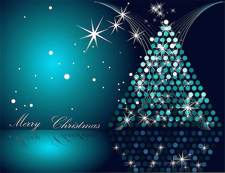 Christmas tree blue and silver Stockbilder - Microstock & Abonnement, Bildnummer: 400-07209461