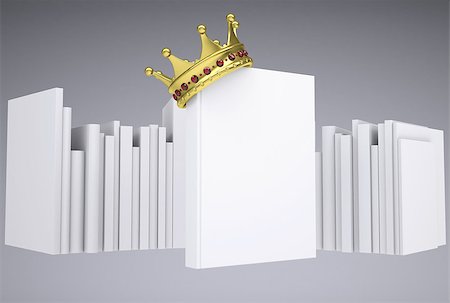 simsearch:400-04173363,k - A white book and gold crown. Isolated render on a gray background Stock Photo - Budget Royalty-Free & Subscription, Code: 400-07209480