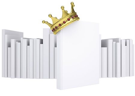 simsearch:400-04173363,k - A white book and gold crown. Isolated render on a white background Stock Photo - Budget Royalty-Free & Subscription, Code: 400-07209504