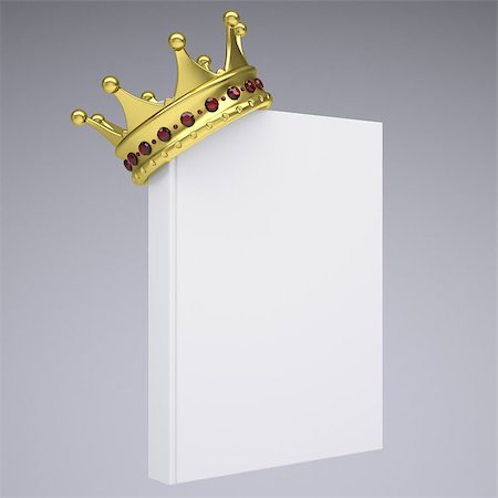 simsearch:400-04173363,k - A white book and gold crown. Isolated render on a gray background Stock Photo - Budget Royalty-Free & Subscription, Code: 400-07209514
