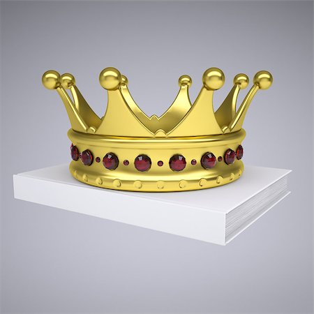 simsearch:400-04173363,k - A white book and gold crown. Isolated render on a gray background Stock Photo - Budget Royalty-Free & Subscription, Code: 400-07209518