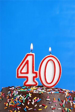 simsearch:400-07462728,k - A number candle is lit in celebration of forty years. Stockbilder - Microstock & Abonnement, Bildnummer: 400-07209525