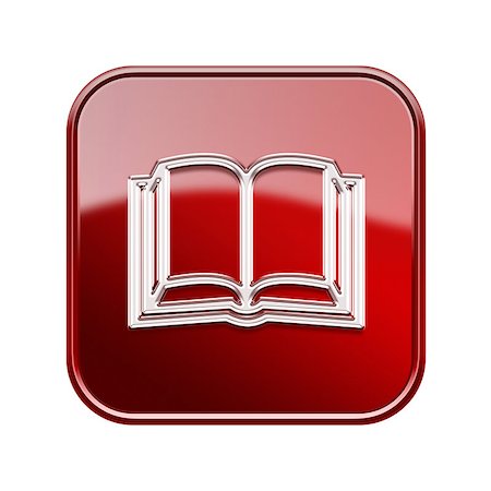 book icon glossy red, isolated on white background Stock Photo - Budget Royalty-Free & Subscription, Code: 400-07209694