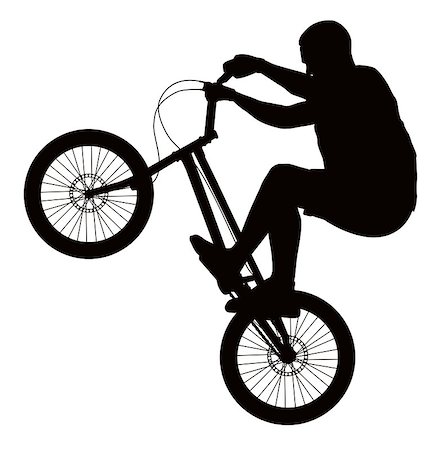 simsearch:400-08333188,k - Bike trick detailed vector silhouette. Sports design Foto de stock - Super Valor sin royalties y Suscripción, Código: 400-07209709