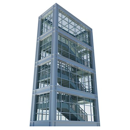 simsearch:400-08038187,k - Architecture: staircase and windows. 3d render. Top view Foto de stock - Super Valor sin royalties y Suscripción, Código: 400-07209778