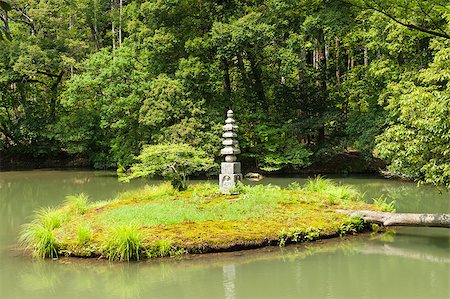 Small shrine in a garden in a pond in Kyoto, Japan Stock Photo - Budget Royalty-Free & Subscription, Code: 400-07209900