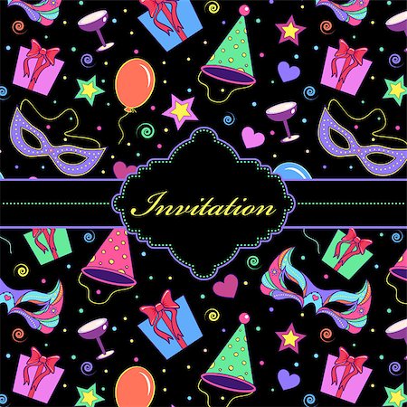 simsearch:400-06695587,k - Vector illustration of  colorful  invitation card Stock Photo - Budget Royalty-Free & Subscription, Code: 400-07214040