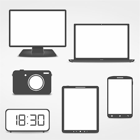 Electronics icons, vector eps10 illustration Stock Photo - Budget Royalty-Free & Subscription, Code: 400-07214095