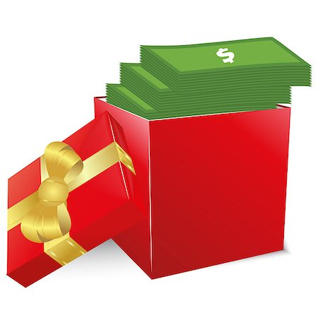 simsearch:695-05780265,k - Concept of bonus. Red box with gold bow full of money.. Also Available as a Vector in Adobe illustrator EPS Format, Compressed in a zip File. The Vector Version be Scaled to Any Size Without Loss of Quality. Photographie de stock - Aubaine LD & Abonnement, Code: 400-07214462