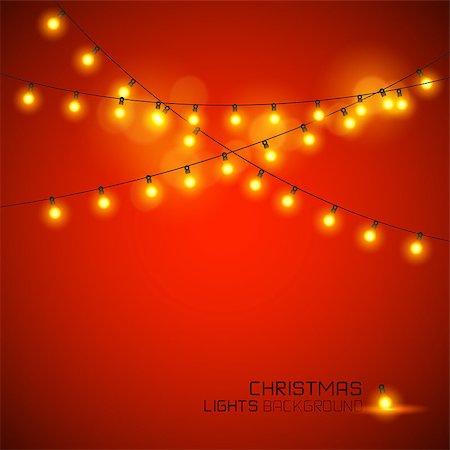 design element party - Warm Glowing Christmas Lights. Vector illustration Stock Photo - Budget Royalty-Free & Subscription, Code: 400-07214493