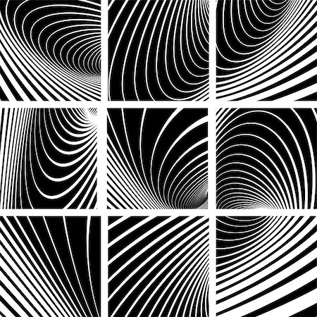 simsearch:400-07052693,k - Illusion of whirl motion. Abstract backgrounds set. Vector art. Stock Photo - Budget Royalty-Free & Subscription, Code: 400-07214639