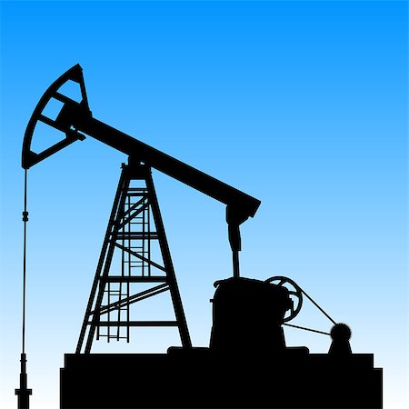 Oil pump jack. Oil industry equipment. Vector illustration. Stock Photo - Budget Royalty-Free & Subscription, Code: 400-07214653