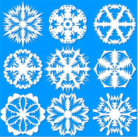 snowflakes on window - Set of snowflakes, vector illustration. Stock Photo - Budget Royalty-Free & Subscription, Code: 400-07214667