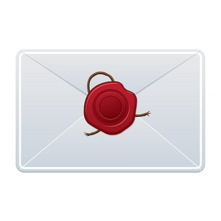 white letter with red wax seal in the center Stock Photo - Budget Royalty-Free & Subscription, Code: 400-07214731