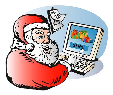 illustration of santa claus done in retro style Stock Photo - Budget Royalty-Free & Subscription, Code: 400-07214946