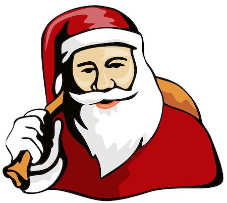 illustration of santa claus done in retro style Stock Photo - Budget Royalty-Free & Subscription, Code: 400-07214941