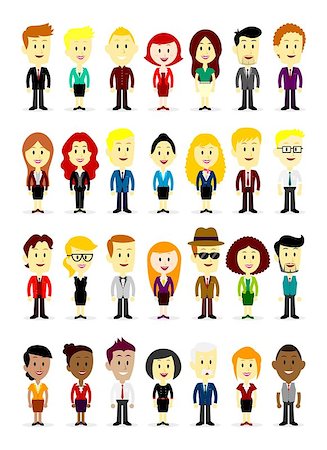 Cute Businessperson characters (Man & Woman) wearing variation of colorful suit Stock Photo - Budget Royalty-Free & Subscription, Code: 400-07215053